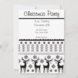 Modern Folk Art Christmas Reindeer Invitation