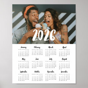 Modern font 2025 family photo calendar poster