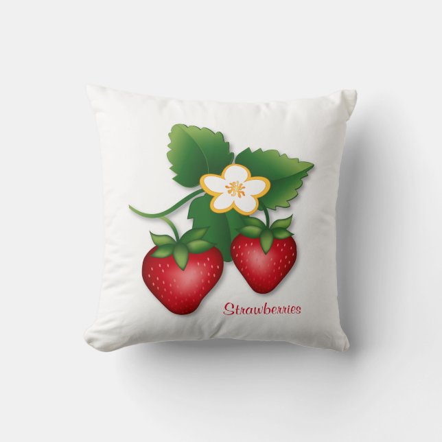 Modern Food Art Strawberry Home Decor Cushion (Front)