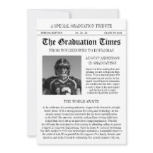Modern Football Player Newspaper Photo Graduation
