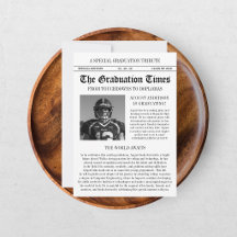 Modern Football Player Newspaper Photo Graduation