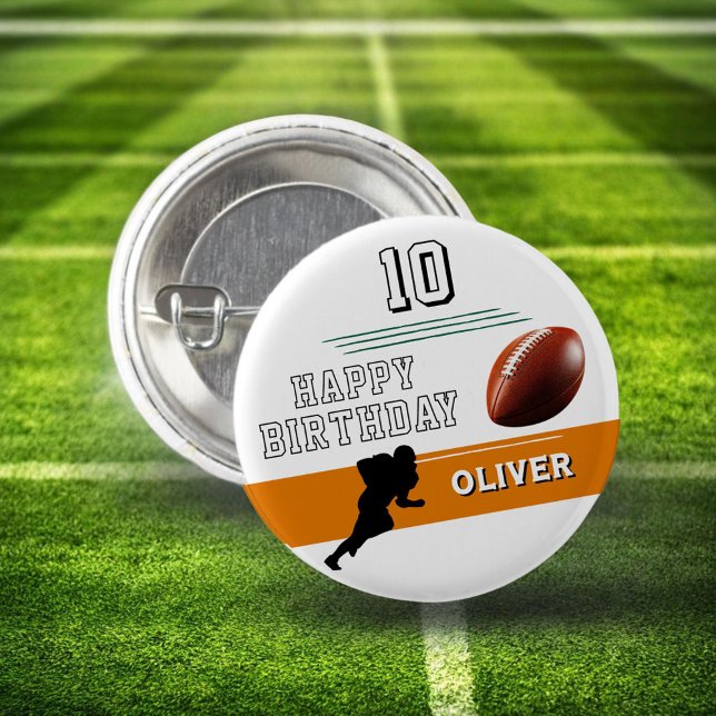 Modern Football Player Silhouette Happy Birthday 3 Cm Round Badge (Creator Uploaded)