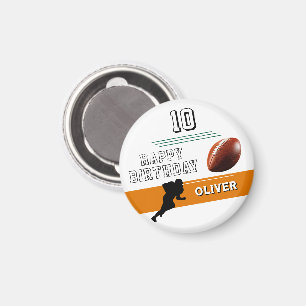 Modern Football Player Silhouette Happy Birthday Magnet