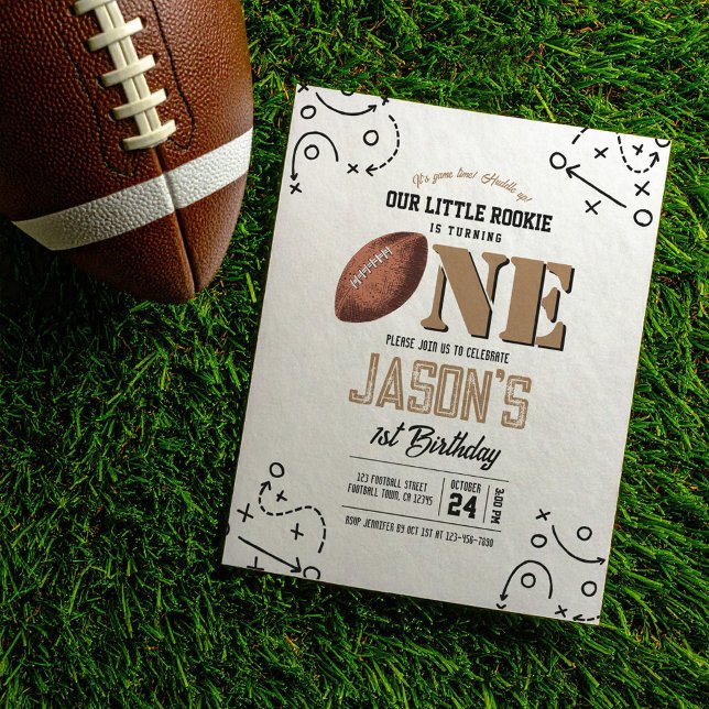 Modern Football Tactics Budget 1st Birthday Invite (Creator Uploaded)