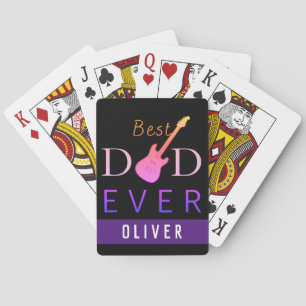 Modern For Him Guitar Best Dad Ever Fathers Day Playing Cards
