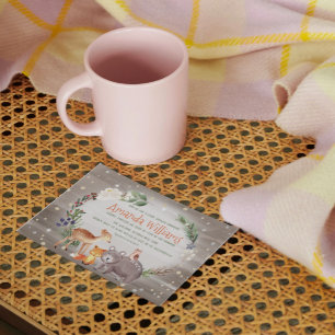 Modern Forest Friends Berries Cotton Baby Shower Invitation