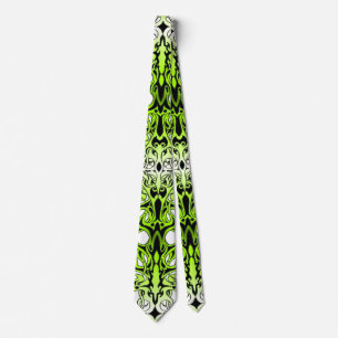 Modern Forest Green Celtic-Inspired Tribal Tattoo  Tie