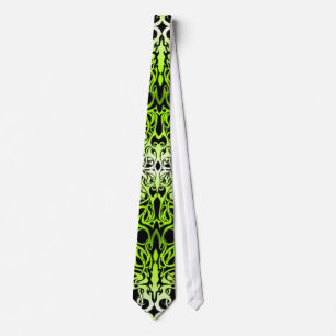 Modern Forest Green Celtic-Inspired Tribal Tattoo  Tie