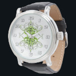 Modern Forest Green Celtic-Inspired Tribal Tattoo  Watch<br><div class="desc">Elevate your personal style with a unique design from Flowstone Graphics. This masterfully crafted graphic features sharp, symmetrical curves and intricate linework, bringing a modern, professional edge. Presented in a bold, monochromatic green, this design is perfect for those who value balance, precision, and unique artistic expression. Whether you are looking...</div>