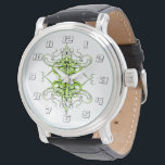 Modern Forest Green Celtic-Inspired Tribal Tattoo  Watch<br><div class="desc">Elevate your personal style with a unique design from Flowstone Graphics. This masterfully crafted graphic features sharp, symmetrical curves and intricate linework, bringing a modern, professional edge. Presented in a bold, monochromatic green, this design is perfect for those who value balance, precision, and unique artistic expression. Whether you are looking...</div>