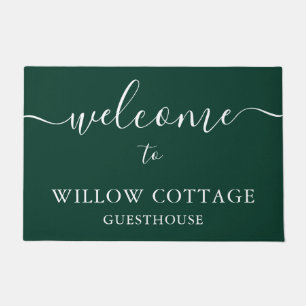 Modern Forest Green Guesthouse Welcome Doormat