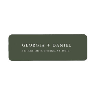 Modern Forest Green Names Return Address Label