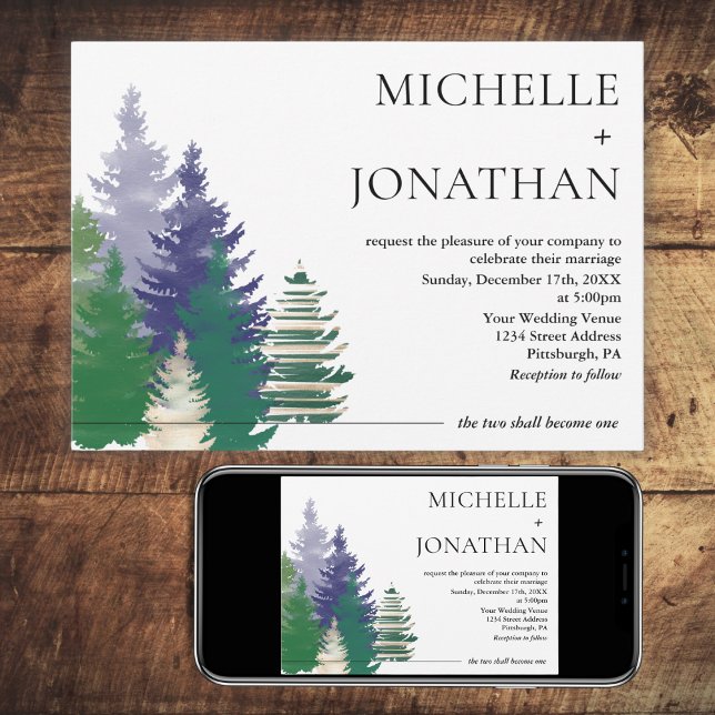Modern Forest Green Rustic Christian Wedding Invitation (Creator Uploaded)