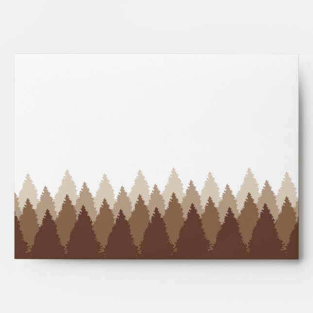 Modern Forest Range Woodland Wedding Envelopes (Front)