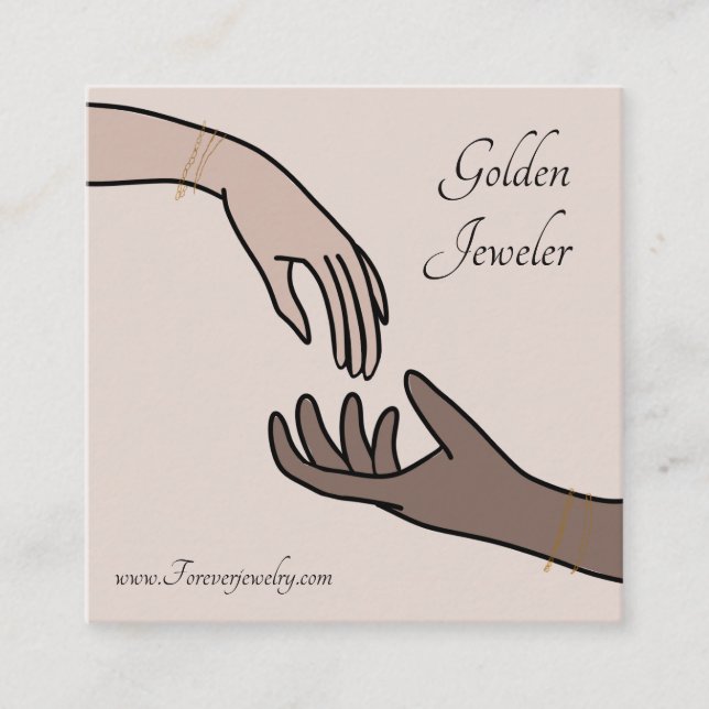 Modern Forever Permanent Jewellery Care Square Business Card (Front)
