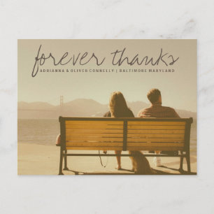 Modern Forever Thanks Couple Photo 2 Postcard