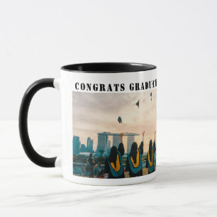 Modern Formal Bold Typography Photo Graduation Mug