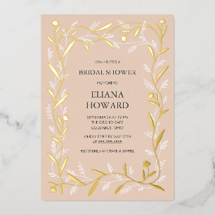 Modern formal botanical vines foil bridal shower