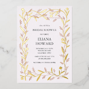 Modern formal botanical vines foil bridal shower