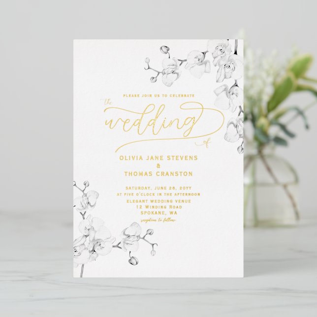 Modern Formal Classic Orchids All in One Wedding (Standing Front)