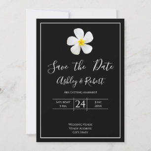 Modern Formal Classic, White on Black, Save Date Invitation