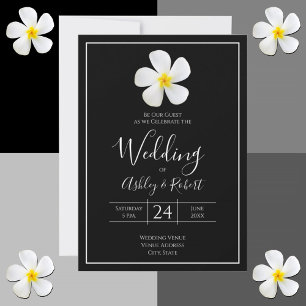 Modern Formal Classic, White on Black, Wedding Invitation