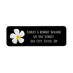 Modern Formal Classic, White on Black, Wedding Return Address Label