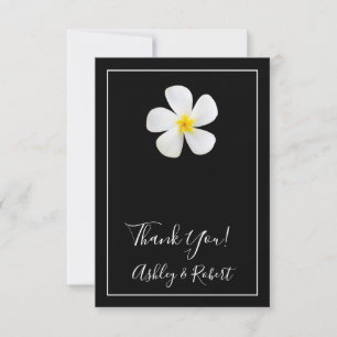 Modern Formal Classic, White on Black, Wedding Thank You Card