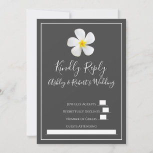 Modern Formal Classic, White on Dark Grey, RSVP Invitation