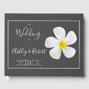 Modern Formal Classic, White on Dark Grey, Wedding Guest Book
