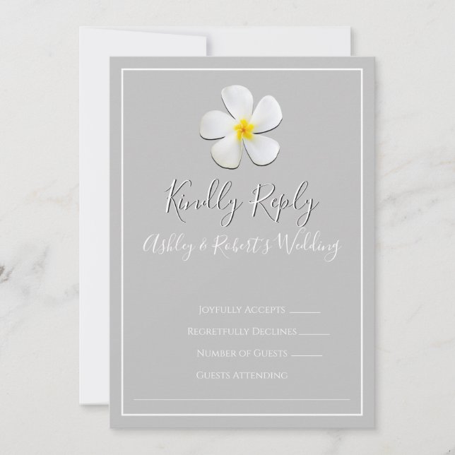 Modern Formal Classic, White on Light Grey Wedding Invitation (Front)
