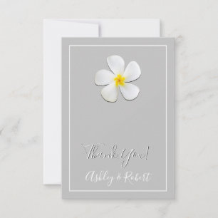 Modern Formal Classic, White on Light Grey Wedding Thank You Card