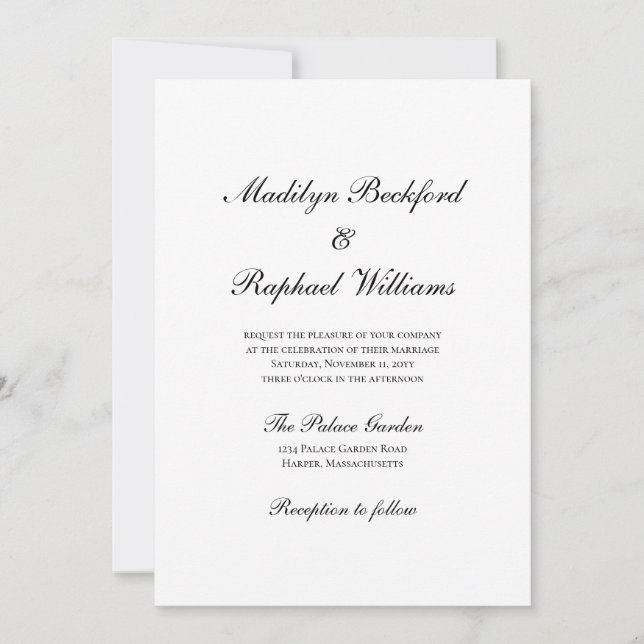 Modern Formal Elegance Wedding Invitation (Front)