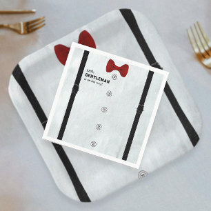 Modern Formal Little Gentleman Baby Shower Simple Napkin