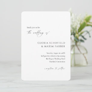 Modern Formal Minimal Elegant Wedding Invitation