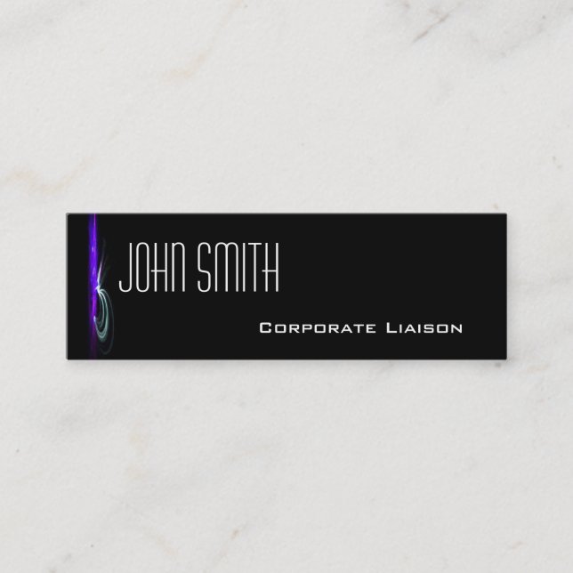 Modern Fountain Blue Skinny Business Cards (Front)