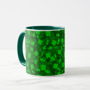 Modern Four Leaf Clover Floral Mug