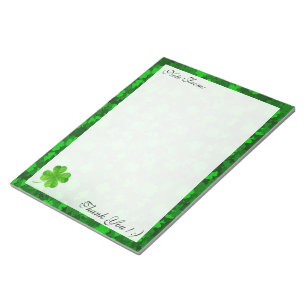 Modern Four Leaf Clover Floral Notepad