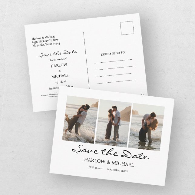 Modern Four Photo Postcard (Creator Uploaded)