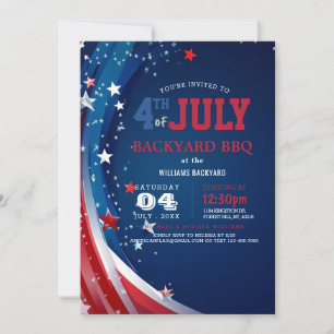 Modern Fourth of July Backyard BBQ Invitation