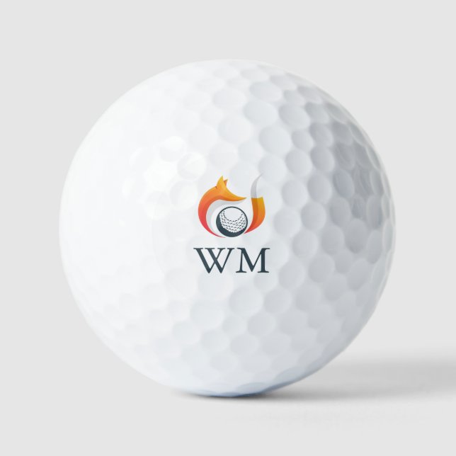 Modern Fox And Ball Personalised Monogram (Front)