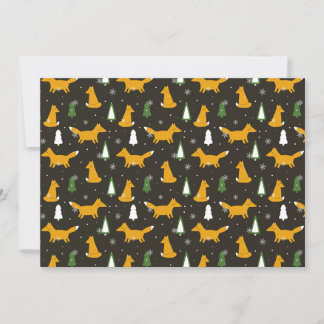 Modern Fox and Pine Tree Holiday Card