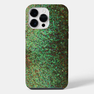 Modern Fractal Art Cool Green Sparkle Glitter 2023 iPhone 14 Pro Max Case