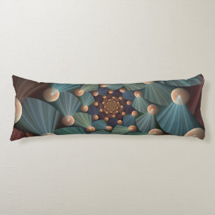 Modern Fractal Art With Depth Brown Slate Blue Body Cushion