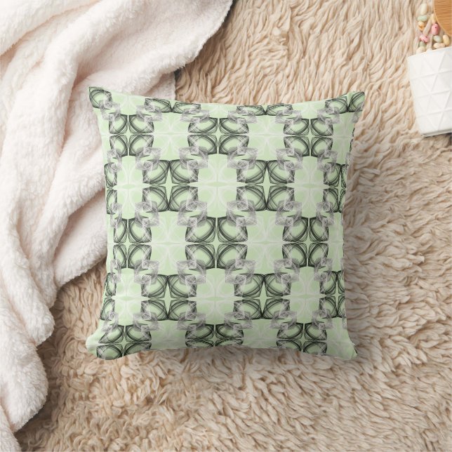 Modern Fractal Pattern Throw Pillow (Blanket)