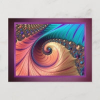 Modern Fractal Purple Colourful Abstract metal