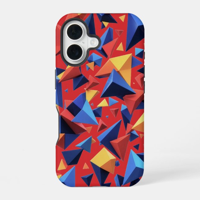 Modern Fragment Grid iPhone 16 Case (Back)