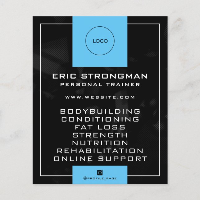 Modern frame black and blue  flyer (Front)