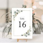 modern frame eucalyptus wedding table number<br><div class="desc">modern frame eucalyptus floral wedding table number.</div>