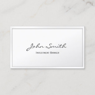 Modern Frame Minimalist Investment Banker Business Card